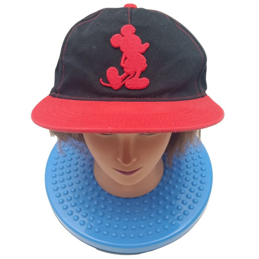 VTG‎ Mickey Mouse Disney Snapback Red/Black Cap Red Mickey Mouse Silhouette